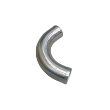 2.25" OD 120 Degree Aluminum Pipe, Mandrel Bent Polished, 2mm Thick Tube, 10" Length