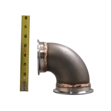 3.5"-3" O.D. Cast 304 Stainless Steel 90 Degree Reducer Elbow Pipe Tube Vband Flange
