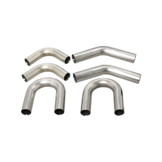 Universal Stainless Piping Kit 2.5" 6 pcs Exhaust Straight 45 90 U Pipe