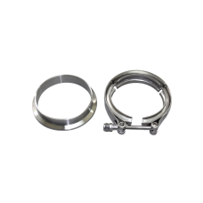 3.5" V-Band Clamp + 3.25" I.D. Flange , 304 Stainless Steel, CNC Billet Flange