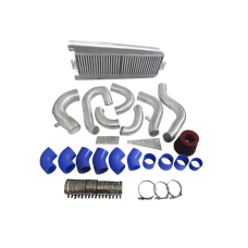 FMIC Front Mount Intercooler Piping Pipe Tube Kit + Intake Filter For 87-93 Mustang 5.0 Supercharger