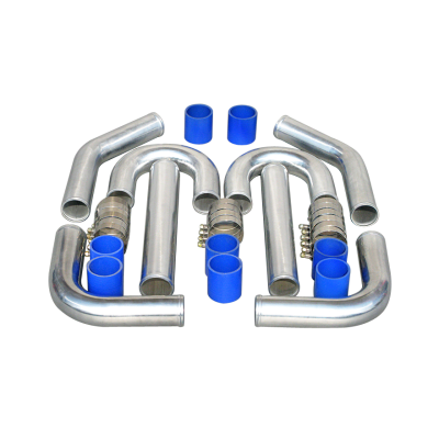 2.5" Silver Turbo Charge Intercooler Tube Piping +U Pipes +T-Clamps +Silicone Hoses
