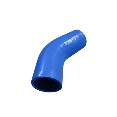 1.5" to 1.25 Inch Blue Silicon Hose Reducer 45 Degree Elbow Coupler