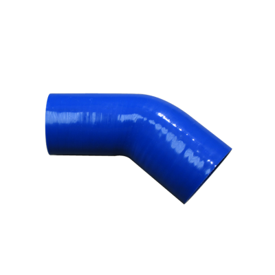 3" to 2.5" Blue Silicon Hose Reducer 45 Degree Elbow Coupler