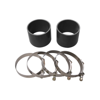 4" Straight Black Silicon Hose Coupler 2 PCS w/ T Bolt Clamps